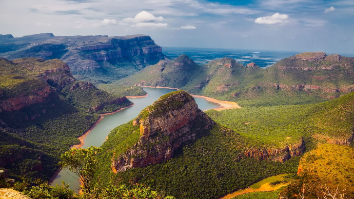 Paysage naturel, montagne et fleuve de Afrique du Sud 