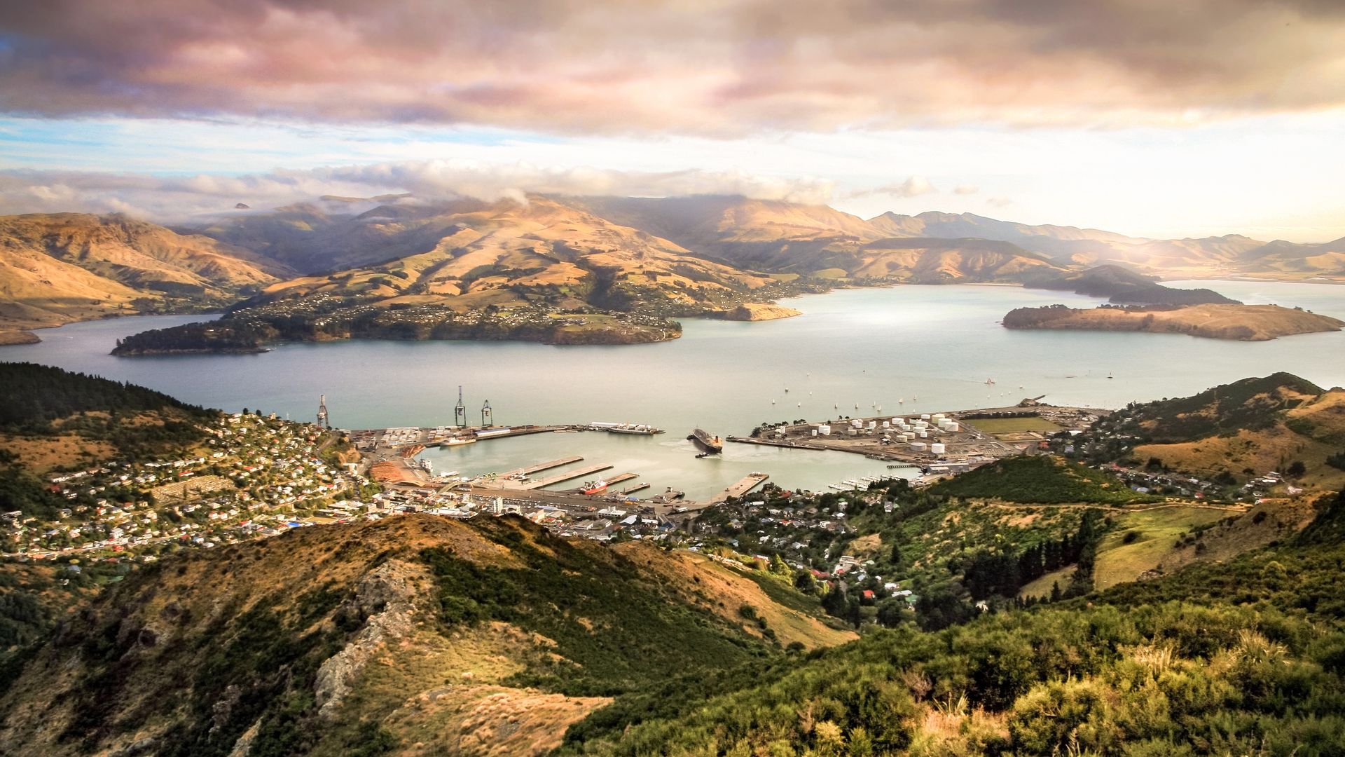Vue en hauteur panoramique de la ville de Christchurch
