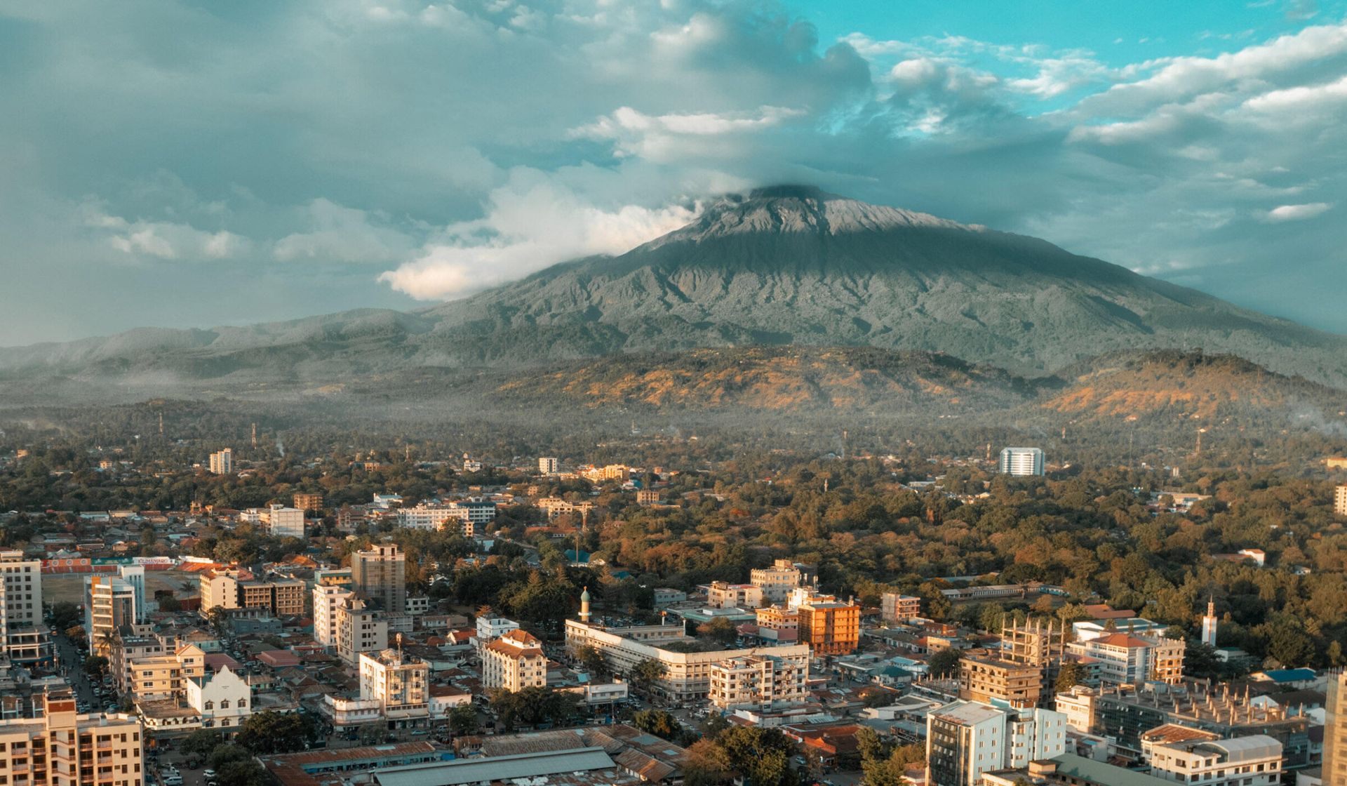 Vue aérienne de la région d’aru meru à Arusha
